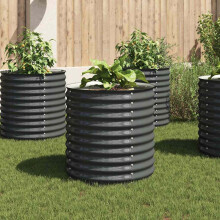 Berkfield Garden Raised Bed 80x80x81 cm Galvanised Steel Grey