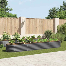 Berkfield Garden Raised Bed 400x80x44 cm Galvanised Steel Grey