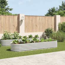 Berkfield Garden Raised Bed 320x80x44 cm Galvanised Steel Silver