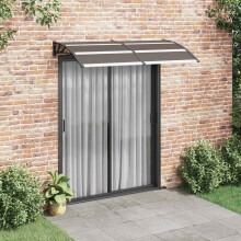 Berkfield Door Canopy Black 200x100 cm PC
