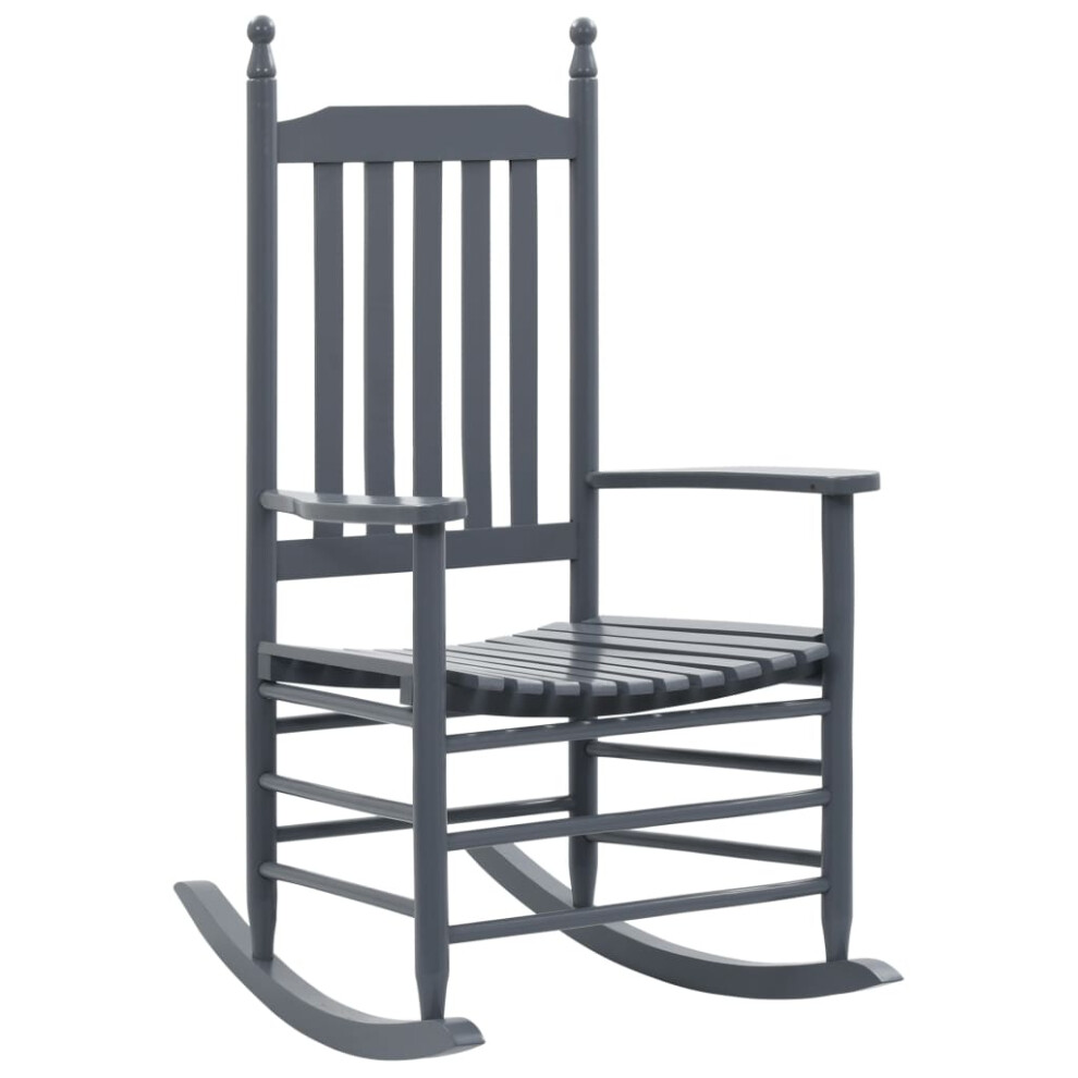 Berkfield Rocking Chair With Curved Seat Grey Poplar Wood