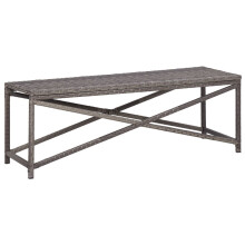 Berkfield Garden Bench 120 cm Poly Rattan Grey