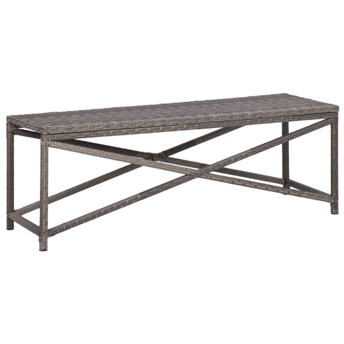 Berkfield Garden Bench 120 cm Poly Rattan Grey