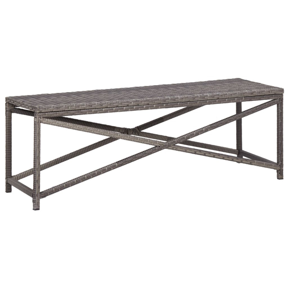 Berkfield Garden Bench 120 cm Poly Rattan Grey-image-OPC-PTFWF9C-NEW