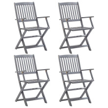 Berkfield Folding Outdoor Chairs 4 pcs Solid Acacia Wood