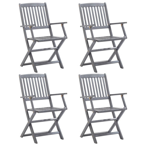 Berkfield Folding Outdoor Chairs 4 pcs Solid Acacia Wood