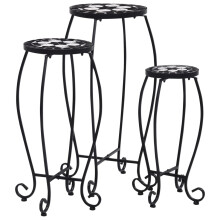 Berkfield Mosaic Tables 3 pcs Black and White Ceramic