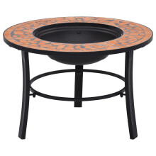 Berkfield Mosaic Fire Pit Terracotta 68cm Ceramic
