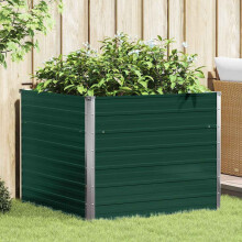 Berkfield Raised Garden Bed 100x100x77 cm Galvanised Steel Green
