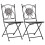 Berkfield Mosaic Bistro Chairs 2 pcs Grey 1