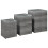 Berkfield Side Tables 3 pcs with Glass Top Grey Poly Rattan 1