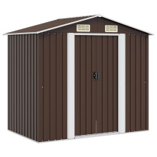 Berkfield Garden Storage Shed Brown 204x132x186 cm Steel