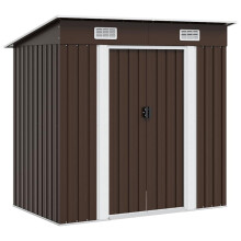 Berkfield Garden Storage Shed Brown 194x121x181 cm Steel