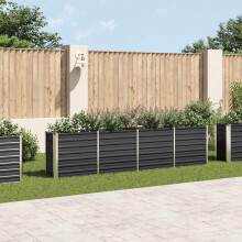 Berkfield Raised Garden Bed 320x40x77 cm Galvanised Steel Anthracite