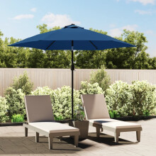 Berkfield Garden Parasol with Metal Pole 300 cm Azure