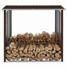 Berkfield Log Storage Shed Galvanised Steel 172x91x154 cm Brown