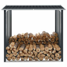 Berkfield Log Storage Shed Galvanised Steel 172x91x154 cm Anthracite