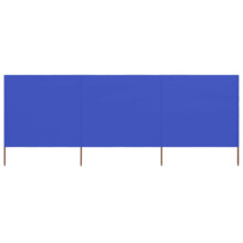 Berkfield 3-panel Wind Screen Fabric 400x80 cm Azure Blue