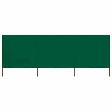 Berkfield 3-panel Wind Screen Fabric 400x80 cm Green