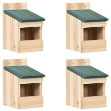 Berkfield Bird Houses 4 pcs 12x16x20 cm Firwood