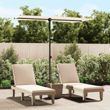 Berkfield Garden Parasol with Aluminium Pole 180x110 cm Sand White