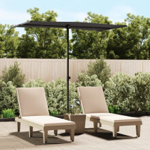 Berkfield Garden Parasol with Aluminium Pole 180x110 cm Black