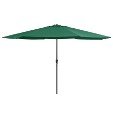 Berkfield Garden Parasol with Metal Pole 390 cm Green