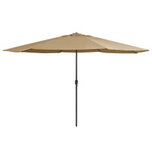 Berkfield Garden Parasol with Metal Pole 390 cm Taupe