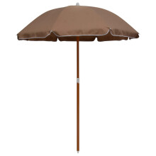 Berkfield Garden Parasol with Steel Pole 180 cm Taupe