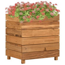 Berkfield Raised Bed 50x40x55 cm Recycled Teak Wood and Steel