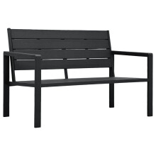 Berkfield Garden Bench 120 cm HDPE Black Wood Look
