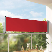Berkfield Patio Retractable Side Awning 80x300 cm Red