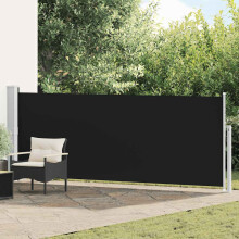 Berkfield Patio Retractable Side Awning 140x500 cm Black