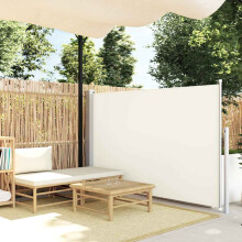 Berkfield Patio Retractable Side Awning 140x500 cm Cream