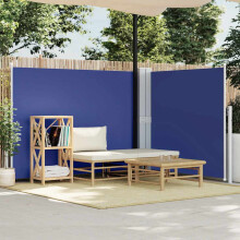 Berkfield Retractable Side Awning Blue 140x600 cm