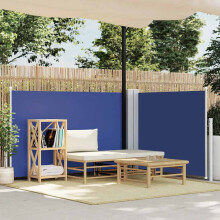 Berkfield Retractable Side Awning Blue 120x1000 cm