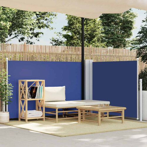 Berkfield Retractable Side Awning Blue 120x1000 cm