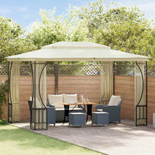Berkfield Gazebo with Nets 300x400x265 cm Cream