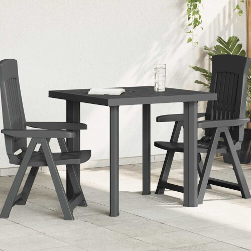 Berkfield Garden Table Anthracite 80x75x72 cm Plastic