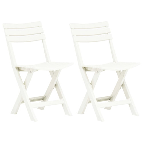 Berkfield Folding Garden Chairs 2 pcs Plastic White