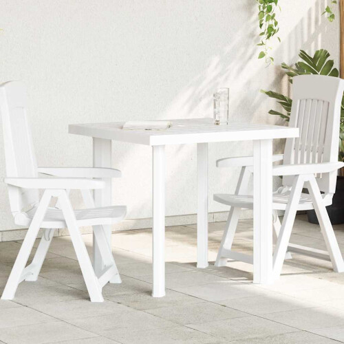 Berkfield Garden Table White 80x75x72 cm Plastic