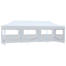 Berkfield Folding Pop-up Party Tent with 5 Sidewalls 3x9 m White