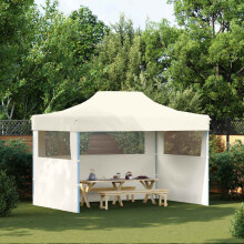 Berkfield Professional Folding Party Tent with 3 Sidewalls 3x4 m Steel Cream