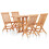 Berkfield 5 Piece Folding Outdoor Dining Set Solid Teak Wood 1