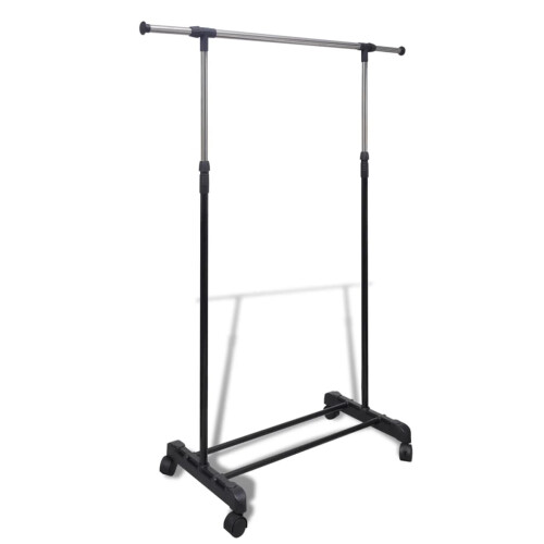 Berkfield Adjustable Clothes Rack 4 Castors 1 Hanging Rail