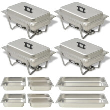 Berkfield 4 Piece Chafing Dish Set Stainless Steel