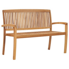Berkfield 2-Seater Stacking Garden Bench 120 cm Solid Teak Wood