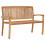 Berkfield 2-Seater Stacking Garden Bench 120 cm Solid Teak Wood 1