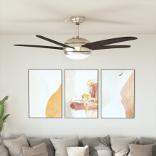 Berkfield Ornate Ceiling Fan with Light 128 cm Brown