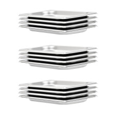 Berkfield Gastronorm Containers 12 pcs GN 1/4 20 mm Stainless Steel